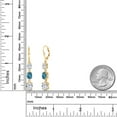 thumbnail image 6 of Gem Stone King 18K Yellow Gold Plated Silver White Topaz 3 Stone Dangle Earrings for Women (6.20 Cttw, Gemstone November Birthstone, Oval 8X6MM, 7X5MM and 6X4MM), 6 of 6