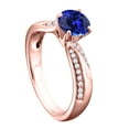thumbnail image 4 of Aonejewelry 1 Ct. Ttw Halo Interwined Design Tanzanite and Diamond Engagement Ring Crafted In 14k Solid Rose Gold, 4 of 4