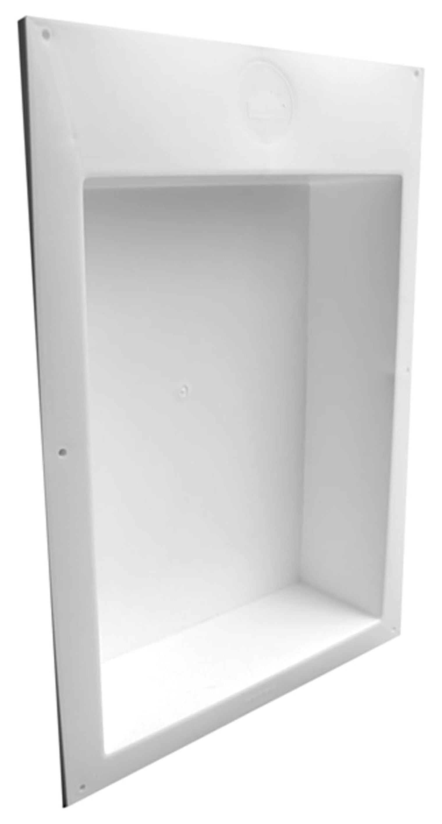 Saf-T-Duct Dryer Outlet Box - White, 4 Inch Round Vent, Wall Recessed Kit for Dryer Venting - Fits 16" Centers, UL 94HB Flammability Rated