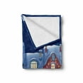 thumbnail image 2 of City Soft Flannel Fleece Throw Blanket, Old and Adjacently Arranged Houses Shops and Cafes Snow Covered Street Winter Night, Cozy Plush for Indoor and Outdoor Use, 50" x 60", Multicolor, by Ambesonne, 2 of 6