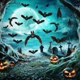 thumbnail image 1 of 6Sheets 90Pcs Halloween Window Clings, Double-Side Spooky Removable Window Sticker for Halloween Party Decoration, 1 of 8