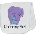 thumbnail image 2 of Inktastic I Love My Noni Elephant Purple Blue Baby Burp Cloth, 2 of 3