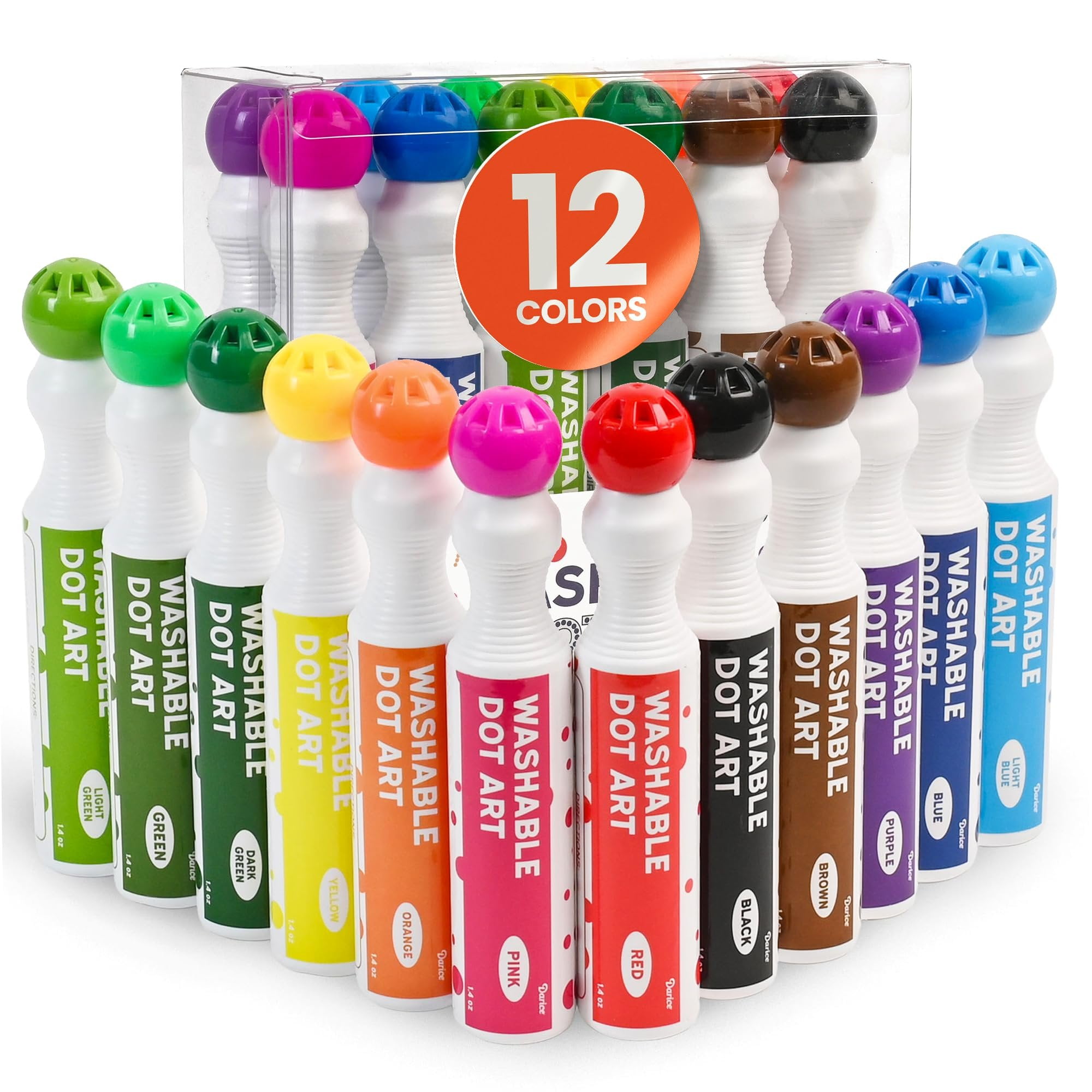 U.S. Art Supply Crazy Dots Markers Washable Water-Based Safe for