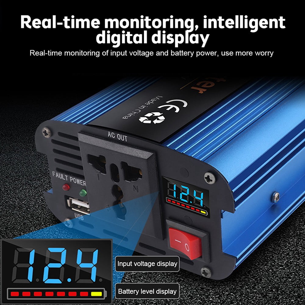 POMOI11 WMY-240129625 2000-Watt Continuous Pure Sine Wave Power Inverter, 2 AC Sockets for Car