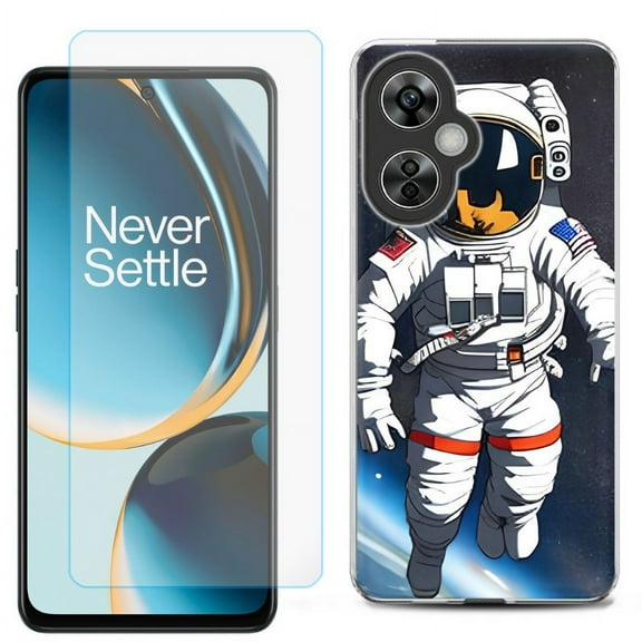OneToughShield ® for OnePlus Nord N30 5G Shockproof Phone Case, with Tempered Glass Screen Protector - Astronaut