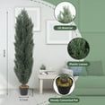 thumbnail image 3 of Poetree 2 Pack 5 ft Cedar Plants Outdoor Artificial Topiary Fake Tree UV Resistant Potted Tree for Porch Decor Faux Pine Tree, 3 of 8