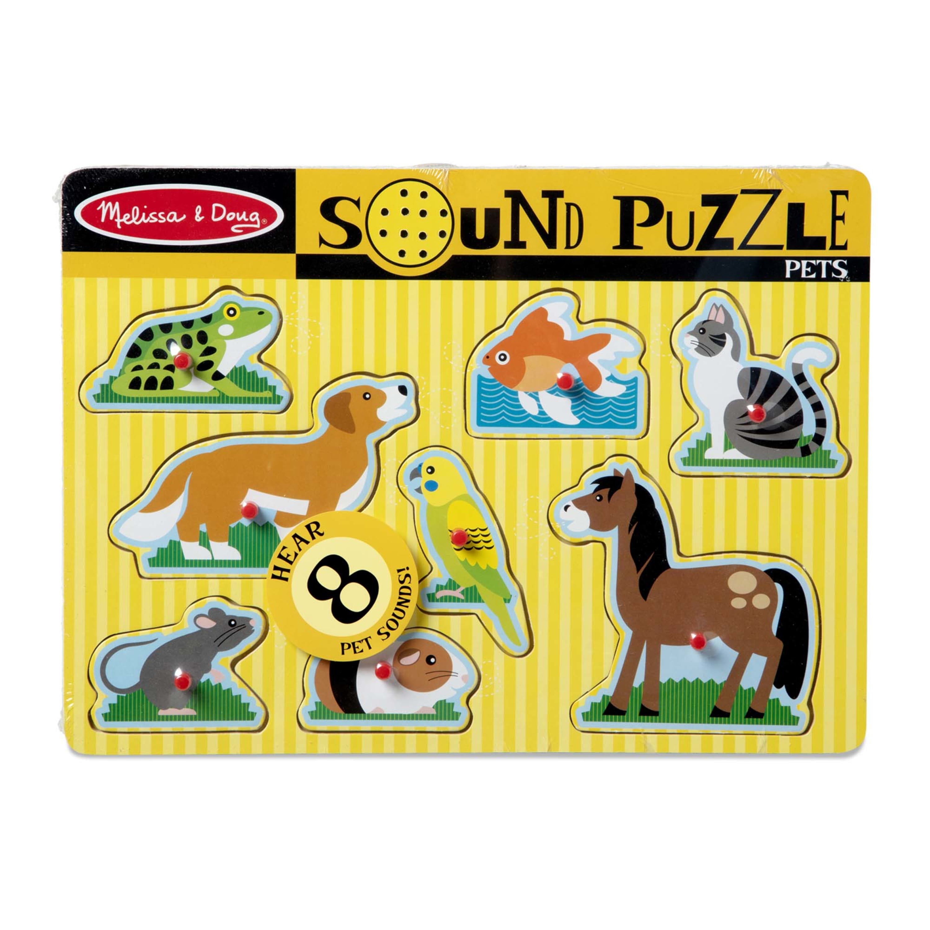 Melissa & Doug 8 Pieces Pets Wooden Peg 3D Puzzles