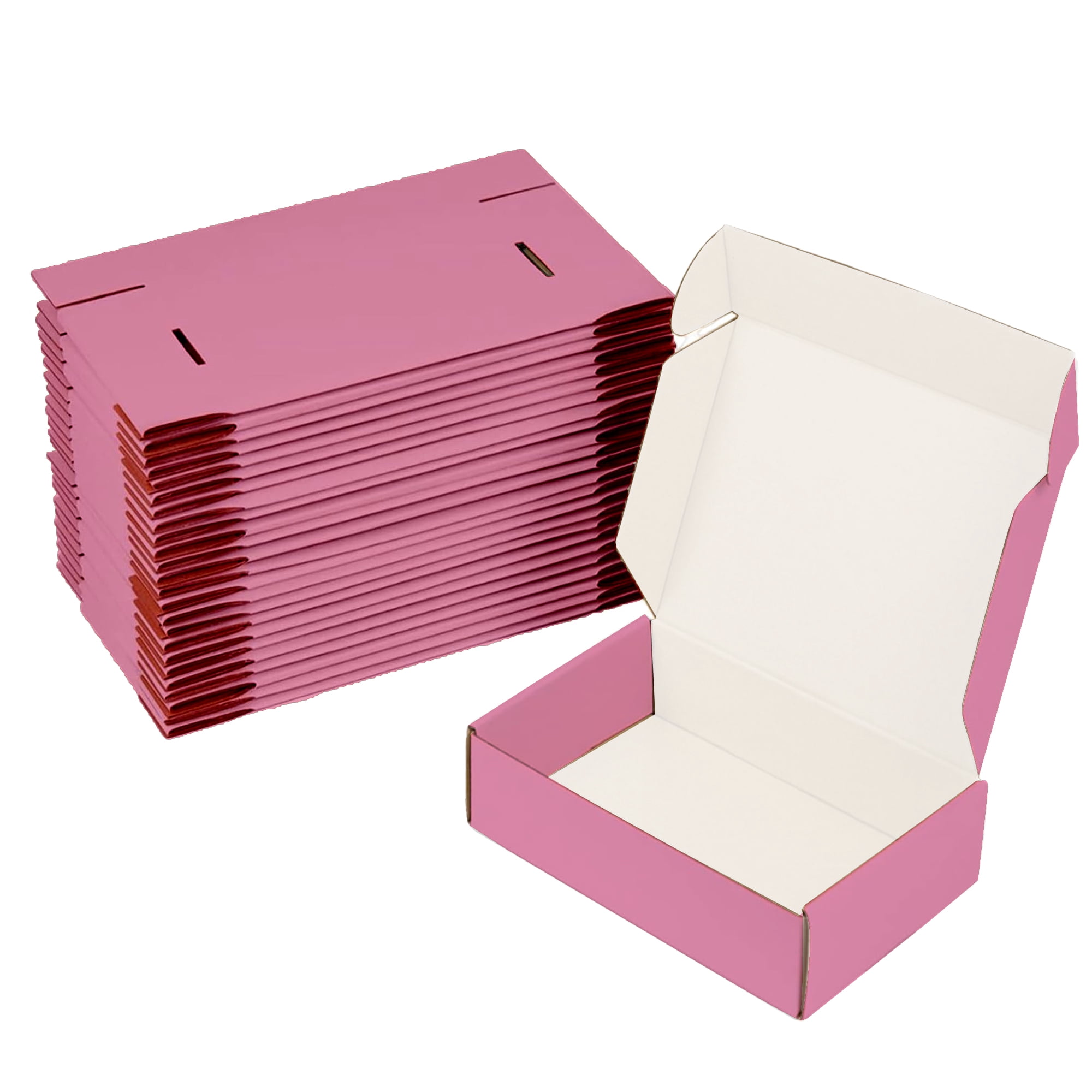 Ucanpack Corrugated Mailer Box Packing Supplies For Moving Pink (White Inside) Medium , 12 x 12 x 6" - 25 Pcs