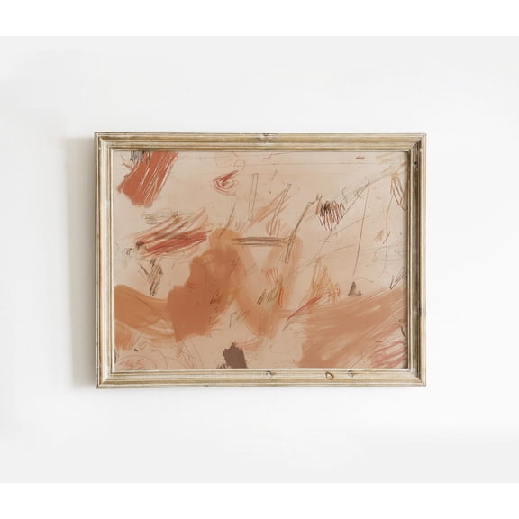 Blush Pink Abstract Wall Art Print, Mid,Century Modern Decor, Neutral Giclee, Printed And Shipped Poster Decor, Unframed Poster Size 8x12
