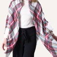 thumbnail image 3 of Zeus Women Scarf Splicing Vintage Style Tassel Hem Extra Long Patchwork Winter Scarf for Unisex, 3 of 7