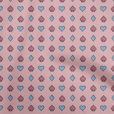 oneOone Georgette Viscose Light Pink Fabric Poker Card Quilting Supplies Print Sewing Fabric By The Yard 42 Inch Wide