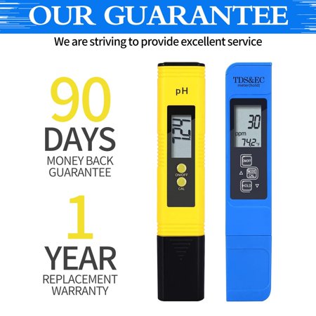 PH Meter, TDS EC PPM Pen for Household Drinking, Pool and Aquarium, 2 Pack