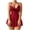 Red, variant on Sexy Backless Floral Lace Mesh Sheer Babydoll Lingerie Dress Set with Thong 2 Piece