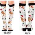 thumbnail image 2 of GZHJMY High Elasticity Compression Socks, High Knee Socks Adult Universal Leisure Relieve Fatigue,Christmas Cute Gingerbread Man Travel Daily with Running (1 Pair), 2 of 7