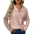 thumbnail image 2 of BILIKEYU Women's Casual Button Stand Collar Tops, Sweatshirt for Women, Sweaters for Women, Women Fall Clothes, 2 of 5