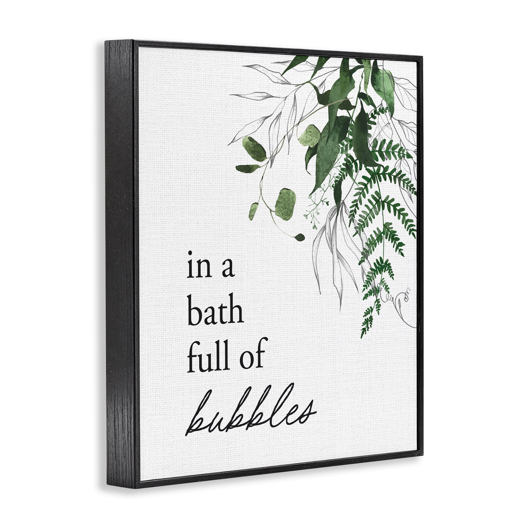 Forest Foliage Bubble Bath Black Framed Giclee Art, design by Lettered and Lined
