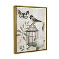 thumbnail image 3 of Stupell Industries Botanical Bird Cage Vintage Words Butterfly Motif Graphic Art Metallic Gold Floating Framed Canvas Print Wall Art, Design by Nan, 3 of 6