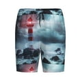 thumbnail image 3 of Yiaed Lighthouse in a Stormy Sea for Men's Soft Sleep Pajama Short Lounging Pajama Shorts-Small, 3 of 8