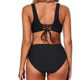 thumbnail image 3 of Gibobby Trajes de Baño Mujer Bikini de cintura alta para mujer, bañador Sexy de realce de dos piezas, traje de baño Vintage de dos piezas, conjunto de Bi(Negro,G), 3 of 4