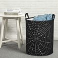 thumbnail image 2 of Black Modern Spider-web Pattern Polyester Laundry Basket with Handle, Foldable, Large Capacity Storage Basket, Suitable for Bathroom Decoration and Accessories, Storage, Room Decoration, 2 of 8