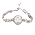 thumbnail image 1 of Beige flor planta pintura Pulsera de tobillera de cadena de tenis, joyería de diamantes, 1 of 3