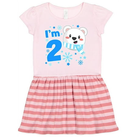 

Inktastic I m two- cute polar bear second birthday Gift Toddler Girl Dress