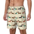 thumbnail image 2 of Uemuo Dachshund Dog Pattern Mens Swim Trunks Quick Dry Board Shorts with Mesh Lining, Stretch Beach Shorts Quick Dry No-Chafing Board Shorts-Small, 2 of 9
