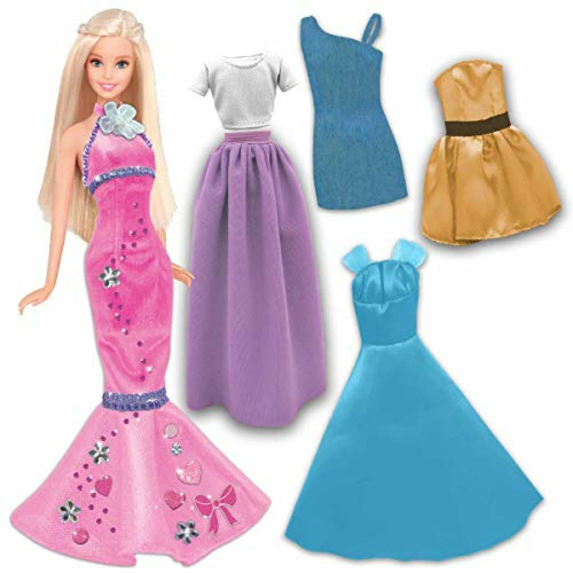 Barbie Be A Real Fashion Designer Classic Design Your Own Barbie Doll Outfits Over 150 Pieces Inside 5 Outfit Set Kids Ages 3 Walmart