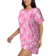 thumbnail image 5 of Sigee Breast Cancer Awareness (3) for Sleepwear Casual Pjs with Pockets Women's Pajamas Sets Shorts 2 Piece Short Sleeve Lounge Sets XX-Large, 5 of 9