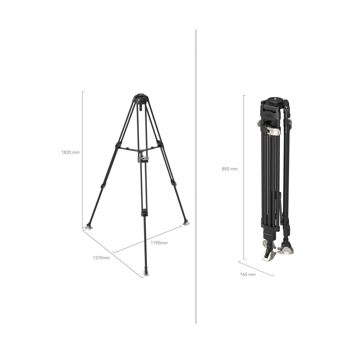 SmallRig FreeBlazer Heavy-Duty Carbon Fiber Tripod, 72" Video Bowl Tripod with One-Step Locking System, Load up to 55 lbs, for Camera, Camcorder-4167