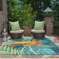 thumbnail image 2 of Unique Loom Outdoor Coastal Collection Area Rug - Flamingo (7' 10" Square Multi/Teal), 2 of 8