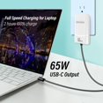 thumbnail image 3 of Cargador de pared VINTUPLK USB C delgado de 65 W con dos puertos, color blanco, 3 of 8