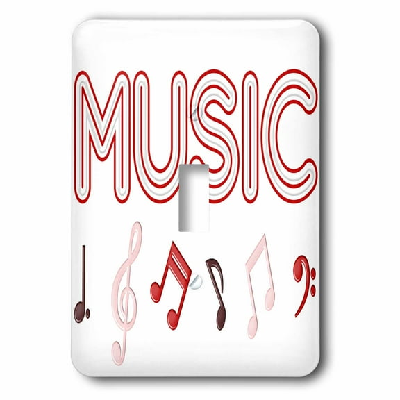 3dRose, Music With Musical Notes Illustration, single toggle switch