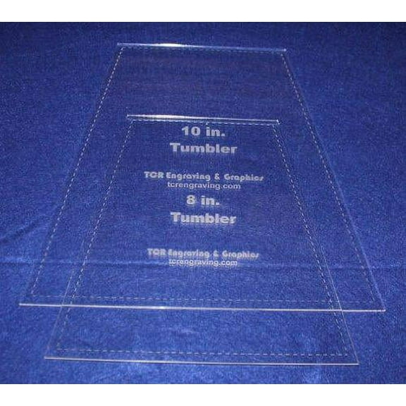8" & 10" Tumbler Set Quilt Template - With Seam Allowance -Clear 1/8" Acrylic