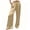 Khaki, variant on Womens Silk Satin Pajama Pants Loose Lounge Pants Drawstring Elastic Waist Pajama Pants Wide Leg Sleep Pants with Pockets