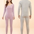 thumbnail image 4 of Women’s Thermal Long Johns Sets Fleece Lined 2 Pcs Underwear Top & Bottom Pajama Set - Purple, 4 of 6