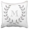 thumbnail image 1 of BOSDECO Decors Monogram Gray M Home Pillow Case Pillow Cover 20x20 inch, 1 of 1