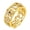Golden Plated Color, variant on 925 Sterling Silver Clover Ring for Women, Sparkling Hollow Horseshoe & Evil Eye Birthday Valentine's Day Gifts for Her