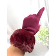 thumbnail image 3 of Vibrant Burgundy Winter Gloves with Plush Faux Fur Trim - Fashionable Cold Weather Accessory for Women, 3 of 5
