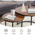 thumbnail image 5 of Coffee Table Nesting Side Round Set of 2 End Table Top Sturdy Metal Frame Desk Centerpiece Living Room Bedroom Apartment Modern Industrial Simple Nightstand, 5 of 10