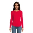 thumbnail image 2 of No Boundaries Women's Juniors Crewneck Ribbed T-Shirt with Long Sleeves, 2-Pack, 2 of 5
