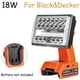 thumbnail image 1 of Linterna LED para Exteriores, Lámparas de Inundación para Makita/Dewalt/Milwaukee/Bosch/Black&Decker/Ryobi, Antorcha de Luz de Trabajo con Batería de Iones de Litio de 18 V, 1 of 25
