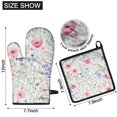 thumbnail image 6 of Pioneer Flower Kitchen Oven Mitt and Pot Holder Sets 2 Pcs for Baking, Cooking and Grilling, Heat Resistant Up To 392 °F, 6 of 7