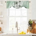 thumbnail image 2 of Tie Up Valance for Windows Green Flower Curtains Valances Rod Pocket Valance Window Treatments Floral Branch Leaves Balloon Curtains for Kitchen Living Room Bedroom Bathroom Decor 54x18 Inch, 2 of 9