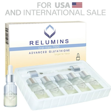 Relumins Glutathione Vials - New Advanced Formula 7500mg - Professional Grade Skin (The Best Glutathione Skin Whitening Pill)