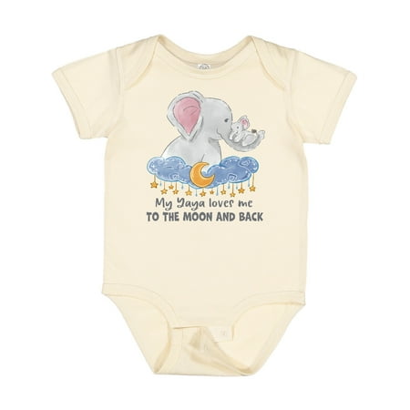 

Inktastic My Yaya Loves Me to the Moon and Back Elephant Family Gift Baby Boy or Baby Girl Bodysuit