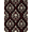 Black Red Cream, Pattern 1, variant on Design&I 8'x10' Washable Area Rug Halloween Vintage Skull Damask Ornamental Symmetrical Large Border for Dining Room, Office, Lounge, Snag-Free
