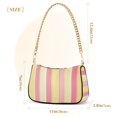 thumbnail image 3 of FORMRS Womens Shoulder Bag with Chain Strap Clutch Purse Cute Tote Handbag, Pink and Yellow Striped Pattern, 3 of 7