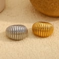 thumbnail image 4 of YIEMEEN Minimalist Fat Bread Stripe Ring Party Ready Gold or Silver Plated Ring Jewelry in a Minimalist Fat Bread Style, 4 of 11
