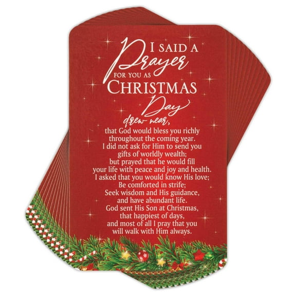 Dicksons Said A Prayer for You Red 4 x 2.5 Paper Christmas Bookmark Pack of 12